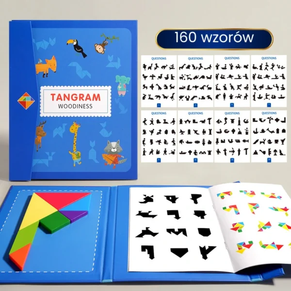 TANGRAM MAGNETYCZNY MONTESSORI 160 WZORÓW